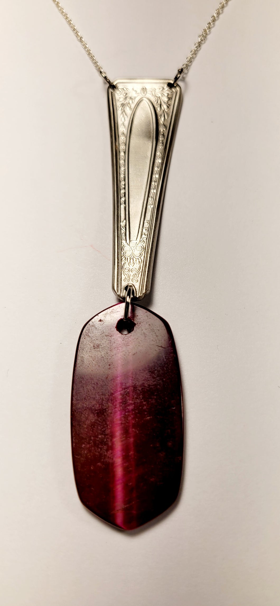 Dyed Tiger Eye Spoon Necklace