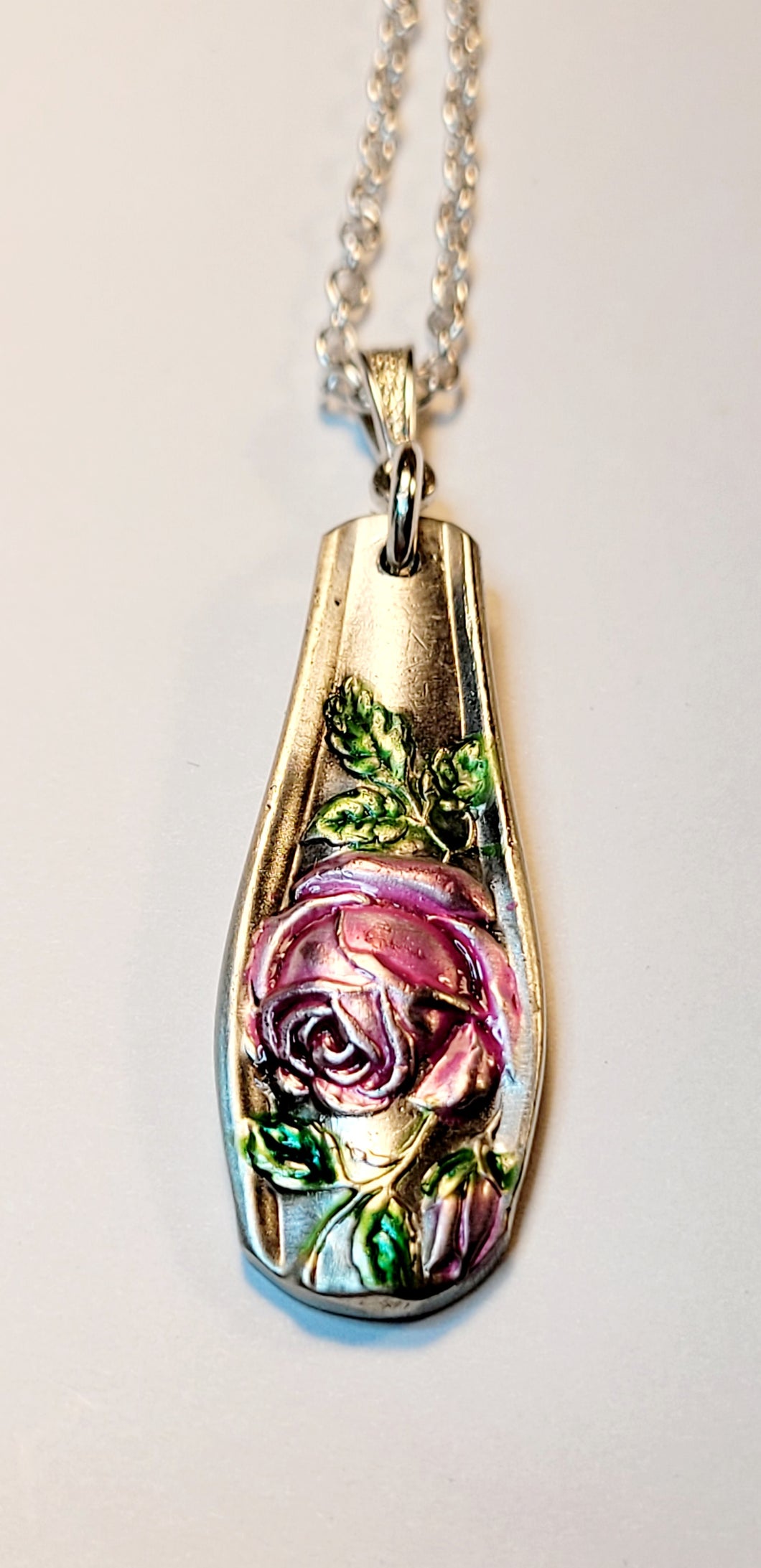 Pink Rose Spoon Necklace
