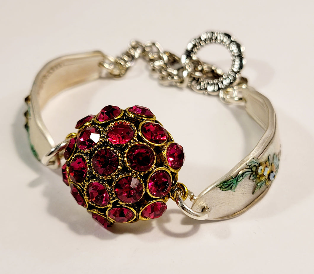 Magenta Spoon Braclet Hand Painted
