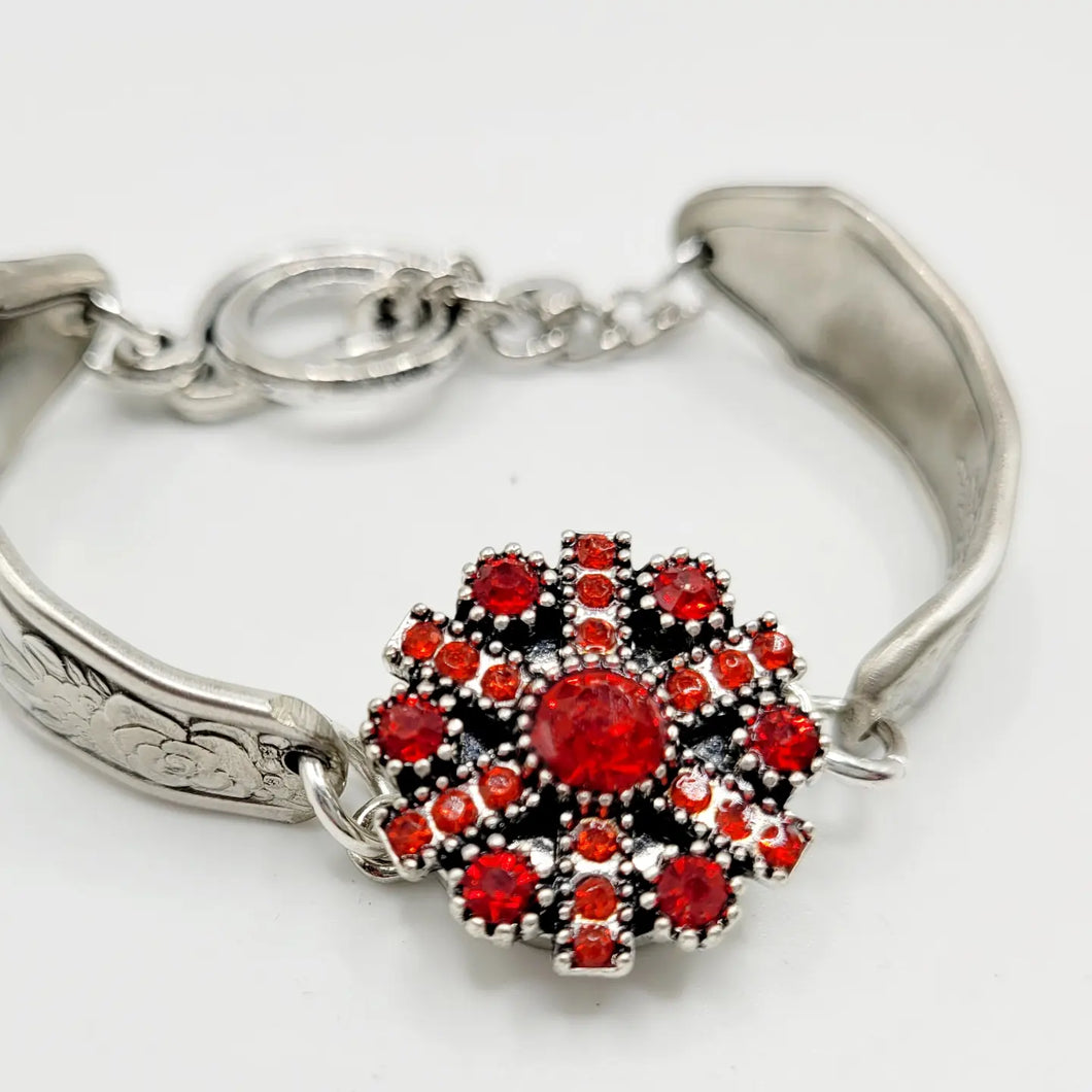 Red Geometric Spoon Bracelet